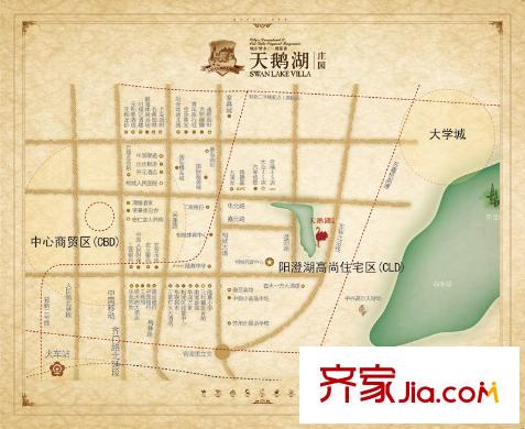 天鵝湖莊園區(qū)位示意圖