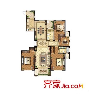 永新大成平方米高層25號(hào)樓標(biāo)準(zhǔn)層E1戶型 4室2廳2衛(wèi)1廚
