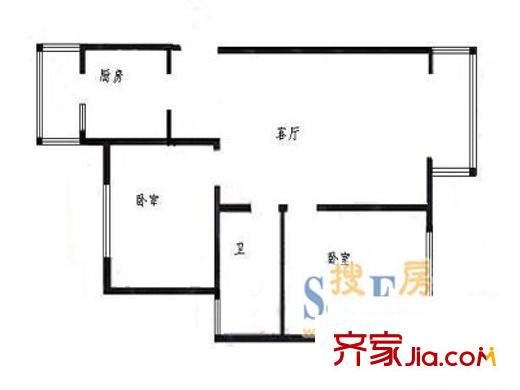 青燈新村 2室 戶(hù)型圖