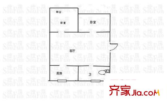 青燈新村 1室 戶(hù)型圖