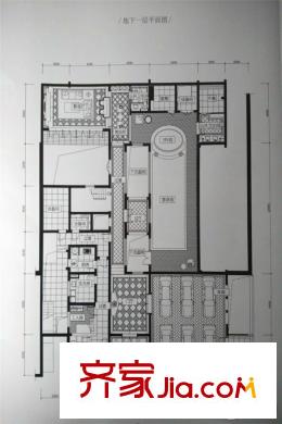 拙政別墅A戶型地下一層平面圖 9室3廳7衛(wèi)2廚