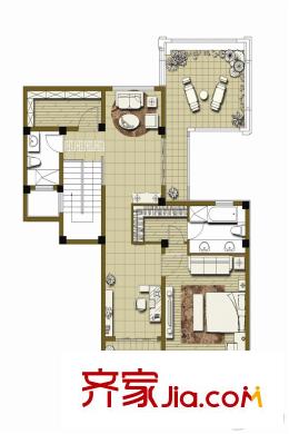 慶園8#東邊戶B戶型三層 5室5廳6衛(wèi)1廚