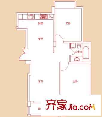 鴻運(yùn)家園11、12#小高層標(biāo)準(zhǔn)層H戶型 3室2廳1衛(wèi)1廚