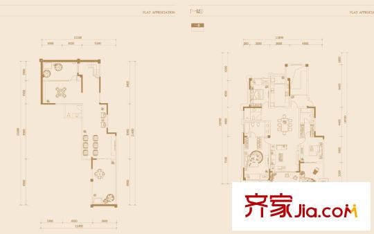 金科廊橋水岸一期15#標(biāo)準(zhǔn)層B戶型 3室2廳4衛(wèi)1廚