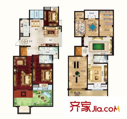 緹香一品1-15#標(biāo)準(zhǔn)層H戶型 7室4廳3衛(wèi)1廚