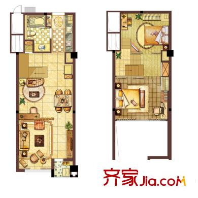 金沙富都二期2#標準層C2戶型 2室2廳1衛(wèi)1廚