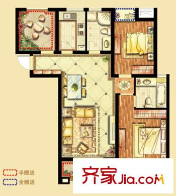 偉業(yè)金域華府五期7#樓標(biāo)準(zhǔn)層G4戶型 3室2廳2衛(wèi)1廚