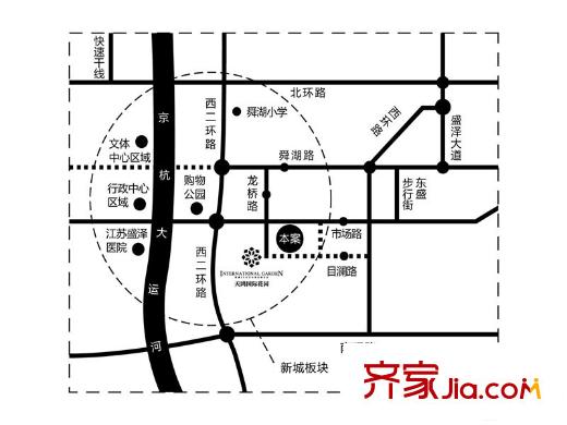 立新天鴻國際花園區(qū)位圖