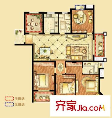 偉業(yè)金域華府五期65#樓標(biāo)準(zhǔn)層G1戶型 5室2廳2衛(wèi)1廚