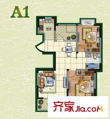 惠澤云錦城高層23#標(biāo)準(zhǔn)層A1戶型 2室2廳1衛(wèi)1廚