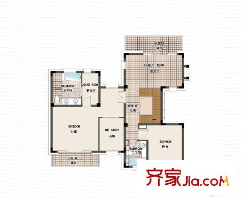 美廬獨(dú)棟別墅A戶型地上二層 4室3廳4衛(wèi)1廚