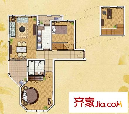 普羅旺斯小高層29#33#34#標準層C1戶型 2室2廳1衛(wèi)1廚