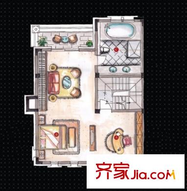 紫金灣5#雙拼別墅標(biāo)準(zhǔn)層C5地上三層 5室2廳4衛(wèi)