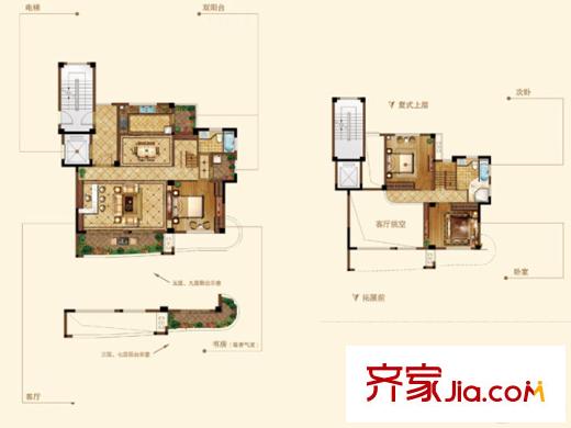 綠城蘇州桃花源合院別墅標(biāo)準戶型 5室3廳4衛(wèi)1廚