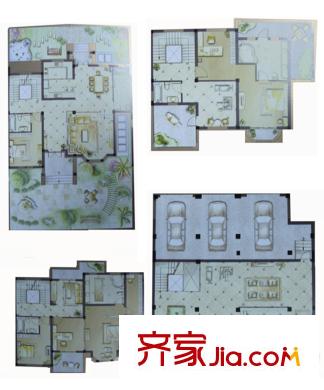 偉業(yè)濱河名墅一期聯(lián)排別墅2、4、5、6#標(biāo)準(zhǔn)層A2戶型 4室4廳3衛(wèi)1廚