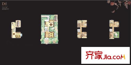 嵐山別墅一期23#四層D2戶型 5室4廳4衛(wèi)1廚