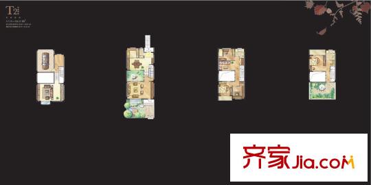 嵐山別墅一期3#四層T2戶型 5室4廳4衛(wèi)1廚