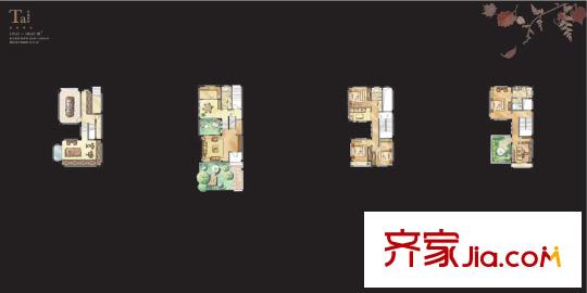 嵐山別墅一期7#四層Ta戶型 5室4廳4衛(wèi)1廚