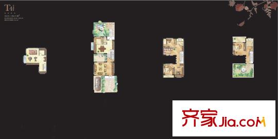 嵐山別墅一期5#四層T4戶型 5室4廳4衛(wèi)1廚