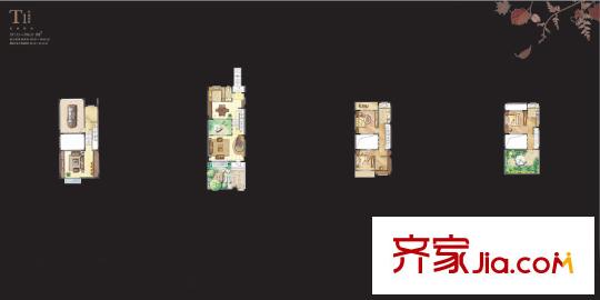 嵐山別墅一期2#四層T1戶型 5室4廳4衛(wèi)1廚
