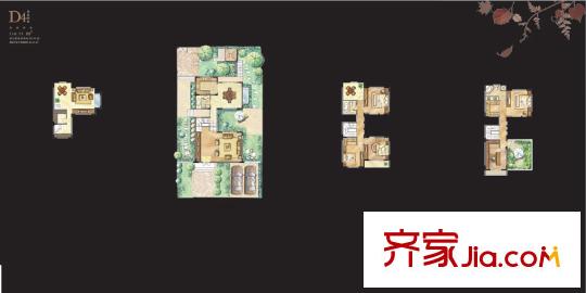 嵐山別墅一期9#四層D4戶型 5室4廳4衛(wèi)1廚
