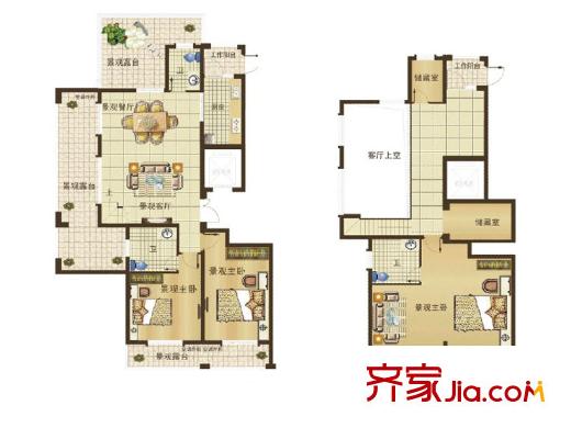 烏橋水岸花園一期1#2#標(biāo)準(zhǔn)層A戶型 4室3廳3衛(wèi)1廚