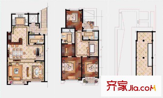 金科王府私家院墅紫院A2戶型 4室3廳3衛(wèi)1廚