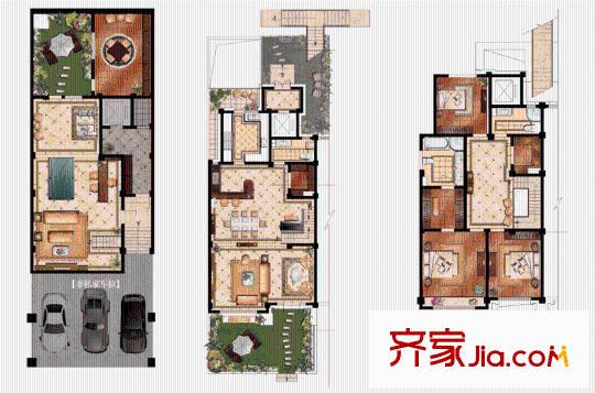 金科王府私家院墅紫院A1戶型 4室3廳3衛(wèi)1廚
