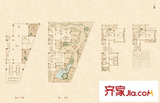合潤御府一期獨棟四層桃源居C戶型 5室2廳4衛(wèi)1廚