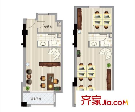 新創(chuàng)玉山廣場(chǎng)3#5.98米挑高酒店式公寓戶型 2室2廳2衛(wèi)1廚
