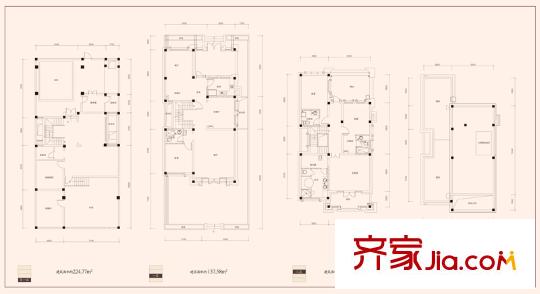 金科王府獨棟別墅B2戶型 4室2廳4衛(wèi)1廚