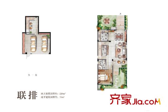 中節(jié)能生態(tài)島別墅聯(lián)排負(fù)1層-1層 3室2廳2衛(wèi)1廚