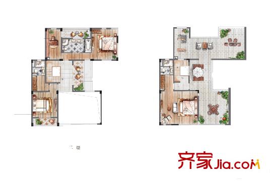 中節(jié)能生態(tài)島別墅雙拼2-3層 5室3廳3衛(wèi)1廚