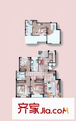 錦澤華府一期1#樓標(biāo)準(zhǔn)層E戶型  3室2廳2衛(wèi)1廚