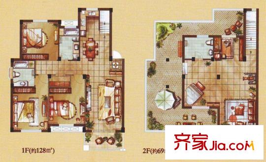 錦澤華府二期13幢標(biāo)準(zhǔn)層C1戶型 3室3廳3衛(wèi)1廚