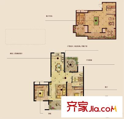 南悅豪庭一期7-12#標準層D2戶型 3室3廳3衛(wèi)1廚