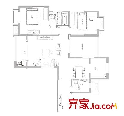 雙友新和城一期2#高層奇數(shù)層A戶型 2室2廳1衛(wèi)1廚