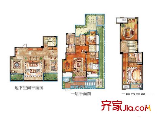 億城天筑一期26號樓聯(lián)排別墅A戶型 4室2廳4衛(wèi)1廚
