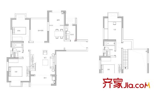 雙友新和城一期1#高層頂層復(fù)式A1戶型 2室2廳1衛(wèi)1廚