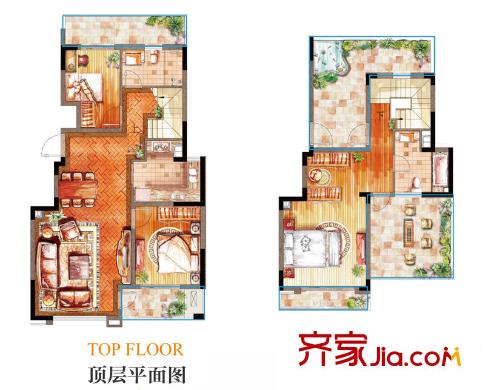 億城天筑一期合墅22、25、26#G戶型 3室2廳2衛(wèi)1廚