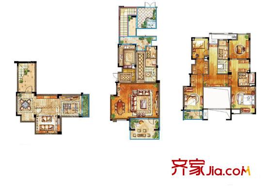 億城天筑一期10號樓合院別墅B戶型 5室3廳3衛(wèi)1廚