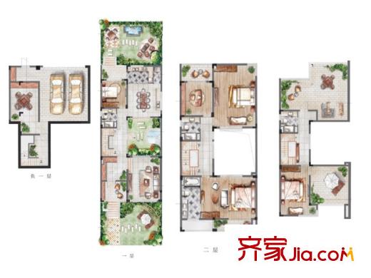 中節(jié)能生態(tài)島合院別墅20、21、24、25#戶型 5室2廳4衛(wèi)1廚