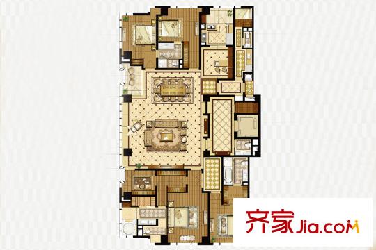 半月灣5號(hào)樓會(huì)所標(biāo)準(zhǔn)層A4戶型 3室2廳2衛(wèi)1廚