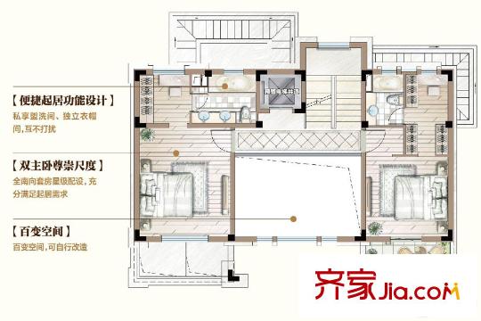 中海獨墅島獨棟別墅地上二層 4室2廳5衛(wèi)1廚