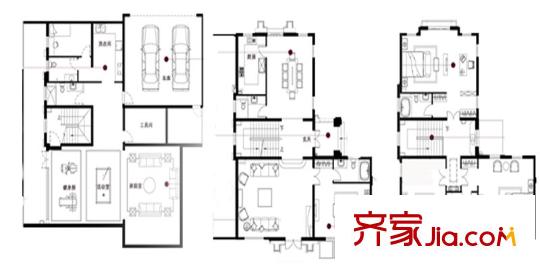 中海獨墅島三期獨棟F1戶型 4室3廳3衛(wèi)
