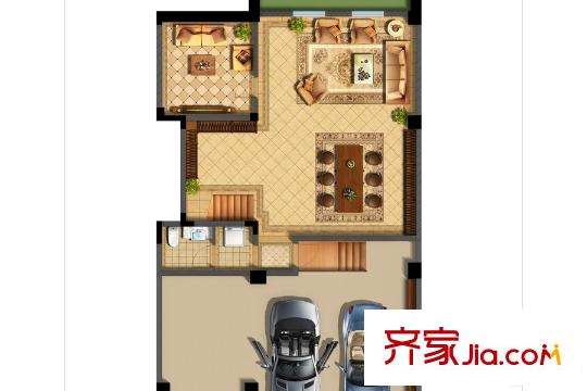 蘇州中信森林湖11#獨棟別墅戶型圖地下室 4室3廳4衛(wèi)1廚