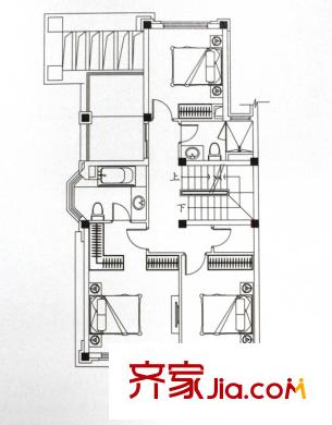 中海獨墅島一期霍亨索倫堡B戶型二層 4室2廳4衛(wèi)1廚