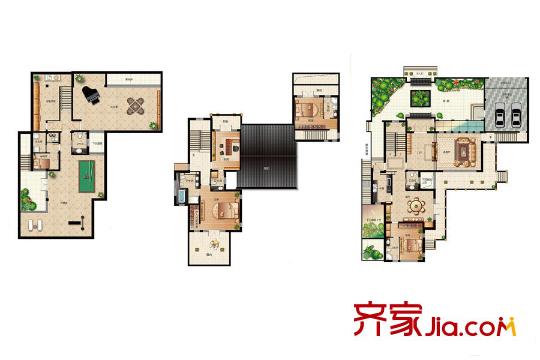 昌興平方米園獨棟別墅C戶型573平米 4室5廳4衛(wèi)1廚