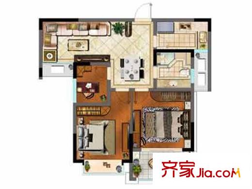 譽(yù)相庭高層6#號(hào)樓標(biāo)準(zhǔn)層G2戶型 3室2廳1衛(wèi)1廚