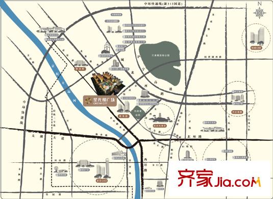 星光耀廣場(chǎng)區(qū)位圖